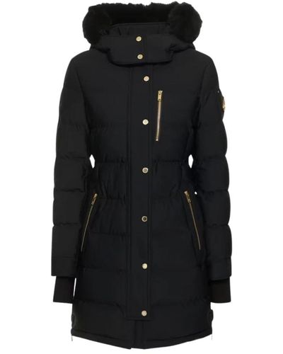 Moose Knuckles Parka shearling nero oro per donne