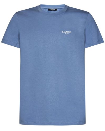 Balmain Gestreifte t-shirts und polos in klarem blau