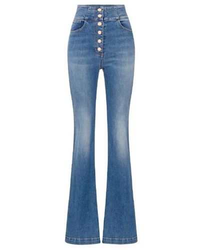 Elisabetta Franchi Jeans > flared jeans - Bleu