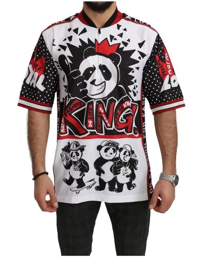 Dolce & Gabbana White King Panda Top Polyester T-shirt - Multicolor