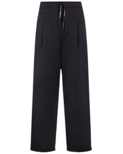 A PAPER KID Pantaloni tuta neri con etichetta logo - Blu