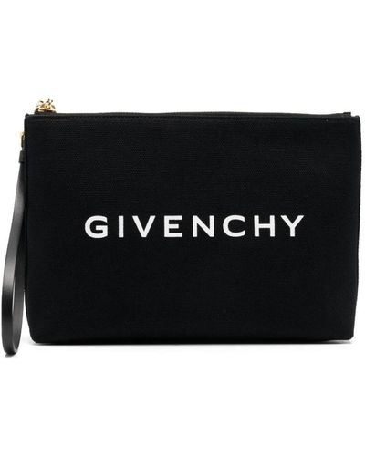 Givenchy Logo-print clutch tasche schwarz/weiß