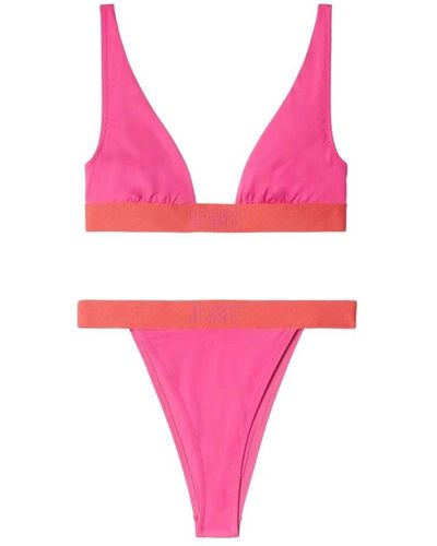 Off-White c/o Virgil Abloh Recycelter lycra triangel bikini set mit passender tasche - Pink