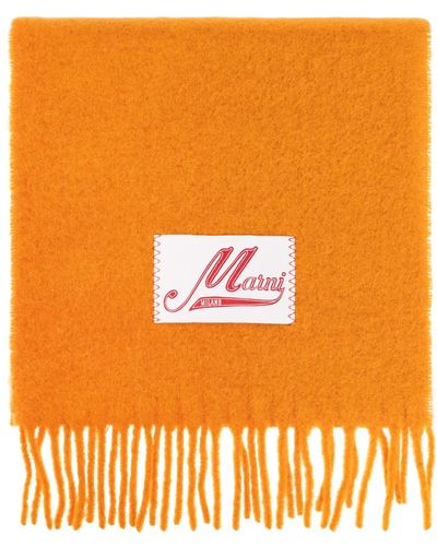 Marni Logo patch sciarpa - Arancione