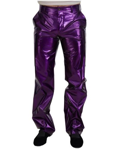 Dolce & Gabbana Straight Pants - Purple