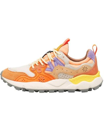 Flower Mountain Sneakers in suede e tessuto yamano 3 woman - Arancione