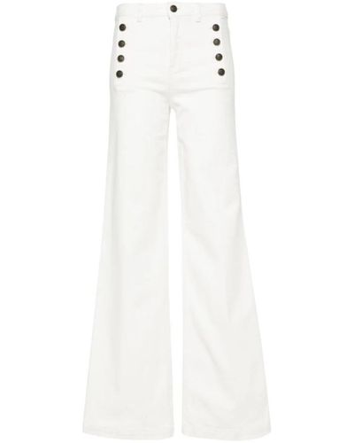 Twin Set Weiße high-waisted flare jeans