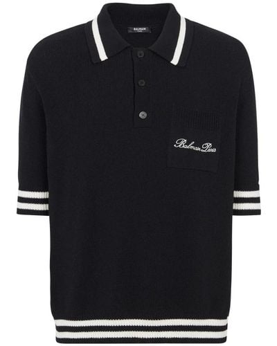 Balmain Signature Polo Shirt - Black
