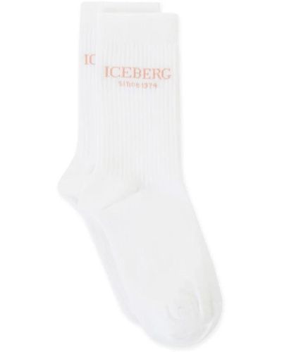 Iceberg Socks with logo - Bianco