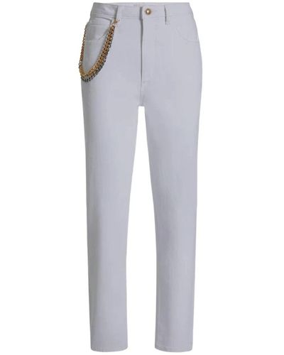 Guess Hoch taillierte slim fit cropped jeans mit ketten-detail - Grau