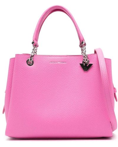 Emporio Armani Rosa tasche mit logo und struktur - Pink