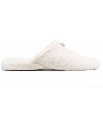 Thom Browne Rwb-tab shearling slippers - Weiß