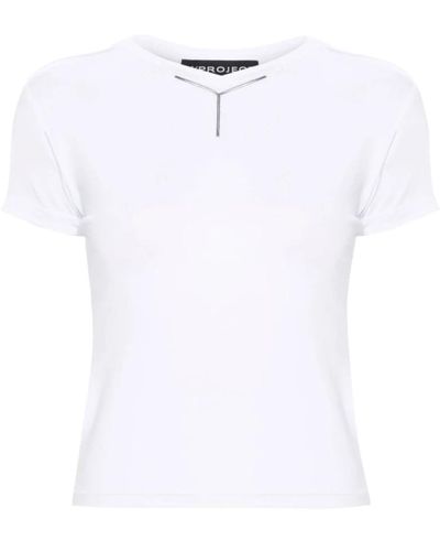 Y. Project Logo t-shirt für modebewusste frauen - Weiß