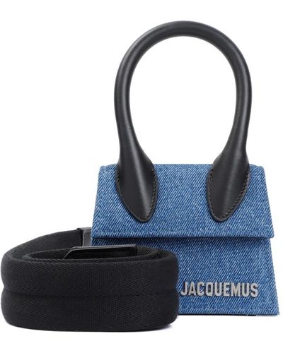 Jacquemus Blaue baumwollhandtasche