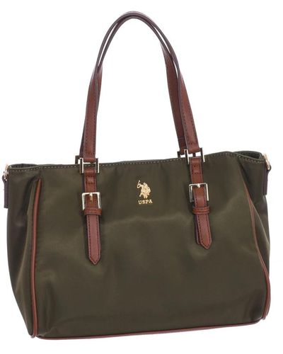 U.S. POLO ASSN. Synthetische handtasche mit mehreren fächern,synthetische handtasche mit magnetverschluss - Grün
