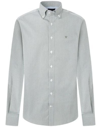 Hackett Essential mini gingham hemd - Grau