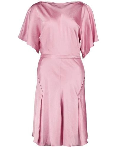Victoria Beckham Gedrapiertes kleid midi plissiertes rückendetail - Pink