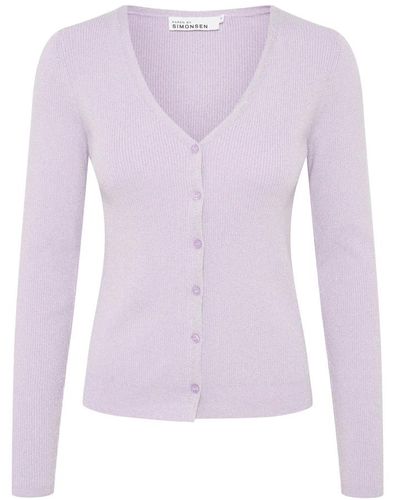 Karen By Simonsen Cardigan pastel lilla slim-fit maglione - Viola