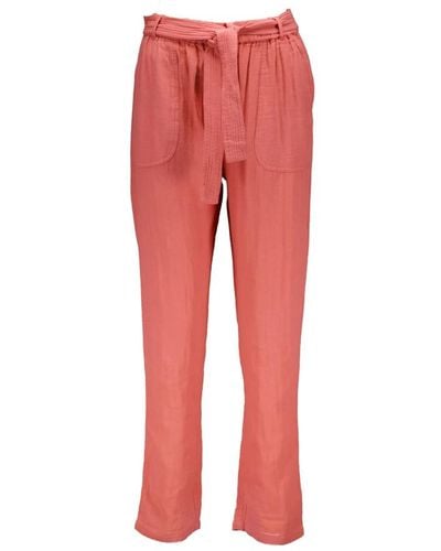 Not Shy Straight Trousers - Red