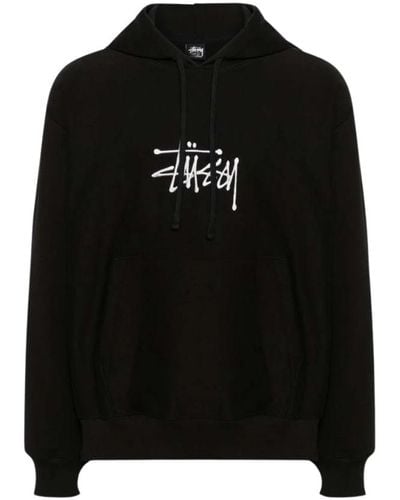 Stussy Bestickte logo-hoodie - Schwarz