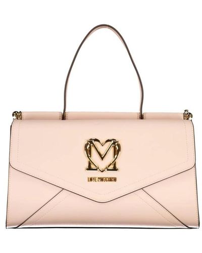 Love Moschino Rosa polyethylen handtasche mit verstellbarem riemen - Pink