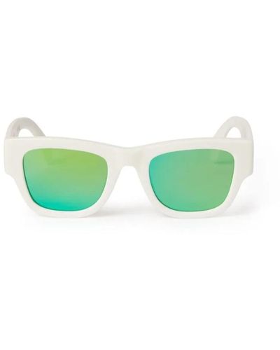 Palm Angels Volcan Square Frame Sunglasses - Green