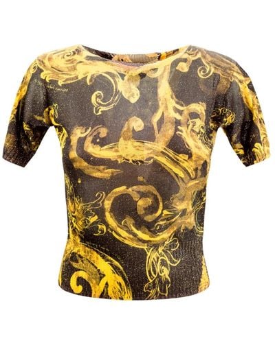 Versace Jeans Couture Round-Neck Knitwear - Yellow
