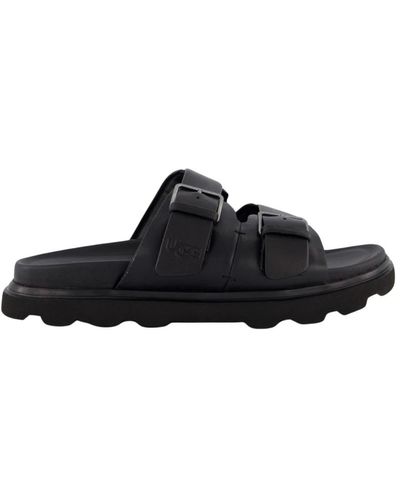 UGG ® Capitola Buckle Slide Leather Sandals - Black