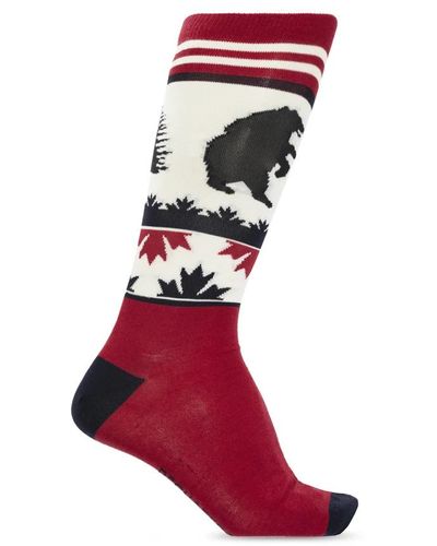 DSquared² Socken mit Tiermuster - Rot