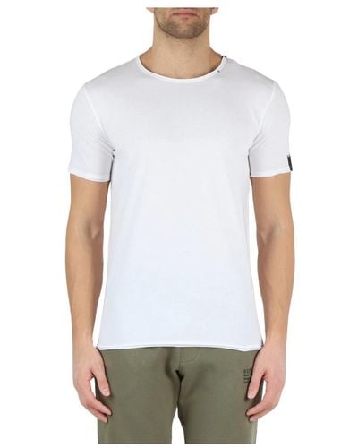 Replay Baumwoll t-shirt mit gesticktem logo - Weiß