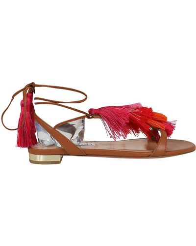 Aquazzura Fransen sandalen für den sommer - Rot