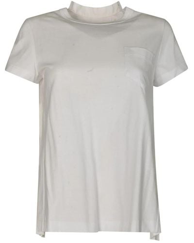 Sacai Weiße t-shirts und polos - Grau