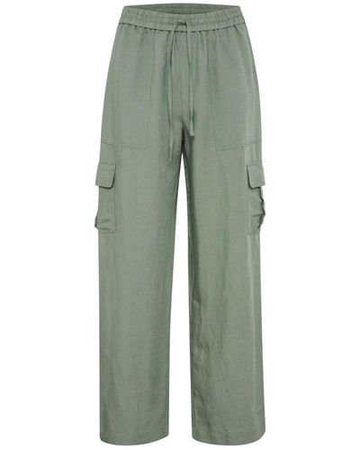 Part Two Straight Trousers - Green