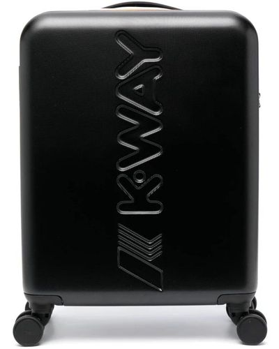 K-Way Schwarzer logo trolley koffer