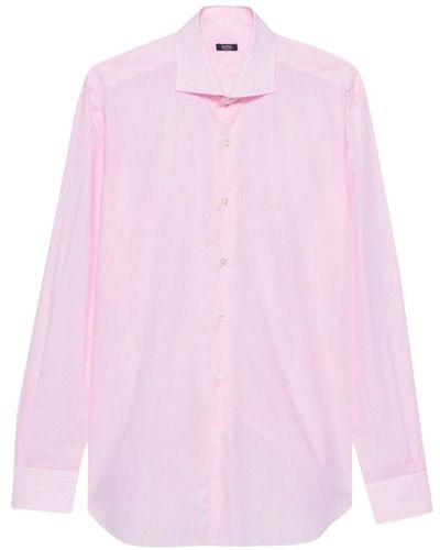 Barba Napoli Schwarze hemden für männer ss24 - Pink