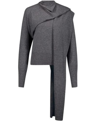 Ferragamo Round-Neck Knitwear - Grey