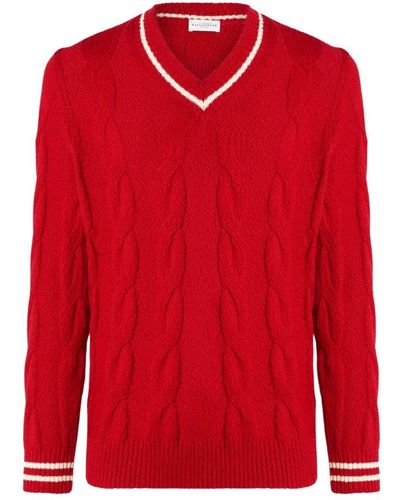 Ballantyne V-Neck Knitwear - Red
