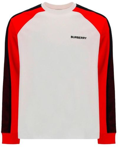 Burberry Magliette a maniche lunghe con logo per uomo - Rosso