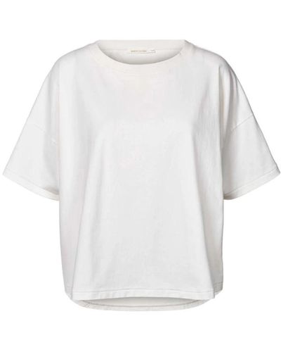 Rabens Saloner T-shirt oversize bianca stile margot - Bianco