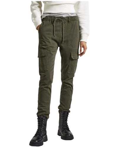 Pepe Jeans Leather Trousers - Grün