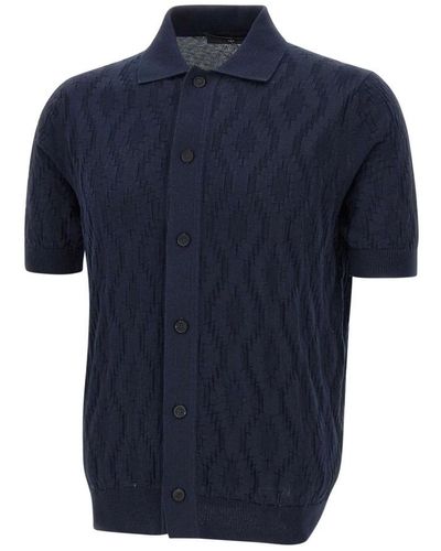 FILIPPO DE LAURENTIIS Short Sleeve Shirts - Blue