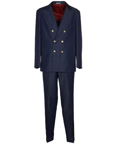 Brunello Cucinelli Double Breasted Suits - Blue