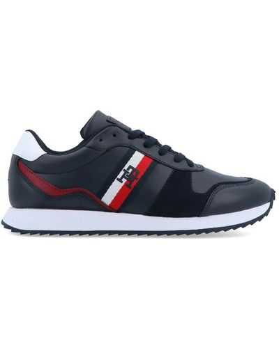 Tommy Hilfiger Blaue sneakers mit weißer sohle