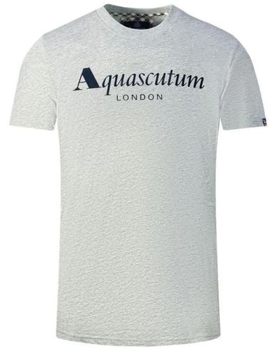 Aquascutum T-shirt in cotone con bandiera union jack - Grigio