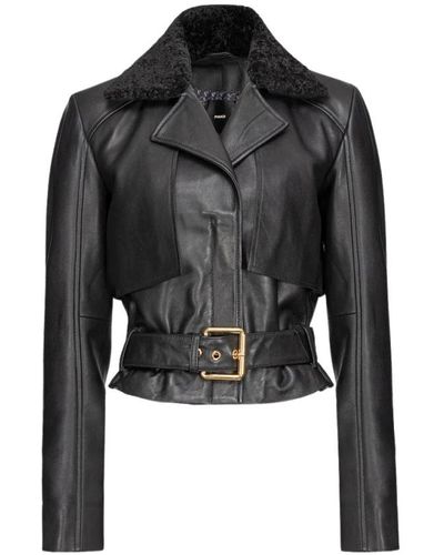 Pinko Leather Jackets - Black