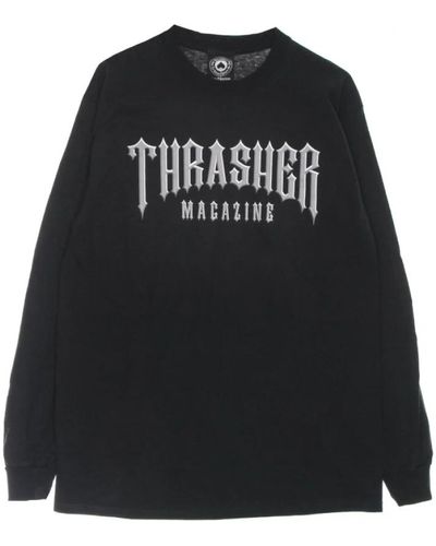 Thrasher Langärmliges T-Shirt - Schwarz
