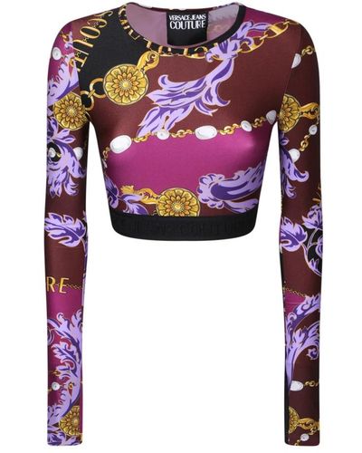 Versace Long Sleeve Tops - Purple