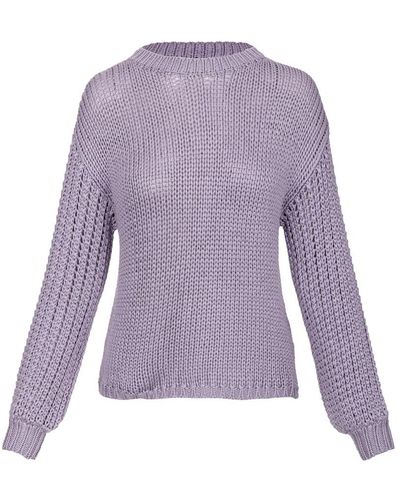 Agnona Round-Neck Knitwear - Purple