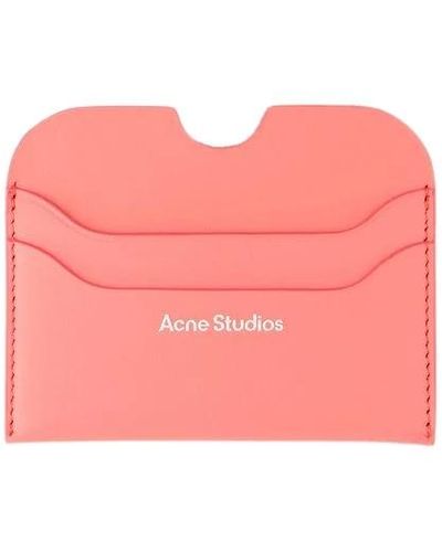Acne Studios Großer s kartenhalter aus glattem kalbsleder - Pink