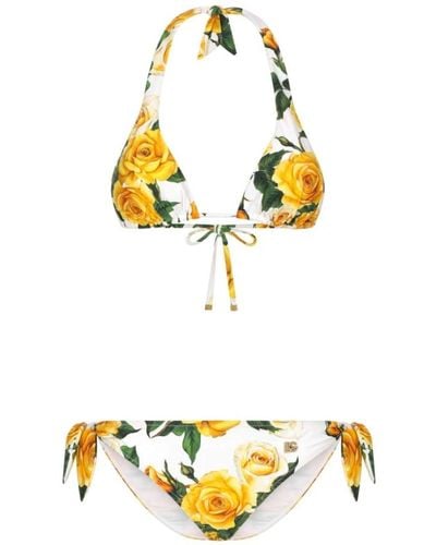 Dolce & Gabbana Costumi da bagno con stampa floreale - Giallo